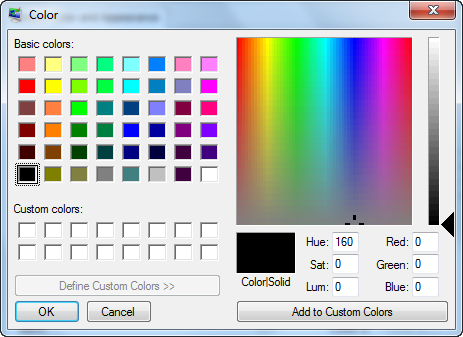 Use this palette to choose custom colours